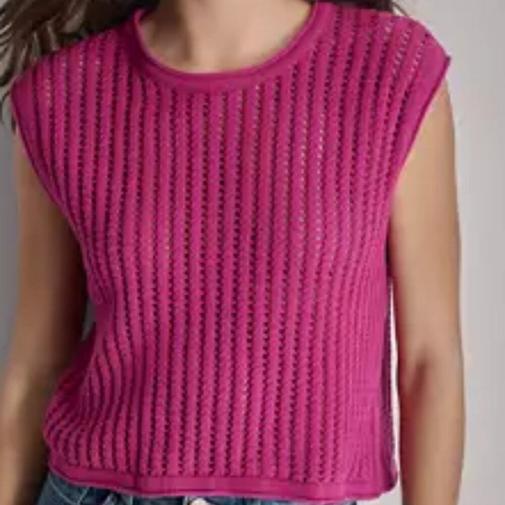 DKNY Jeans Sleeveless Crochet Tank M